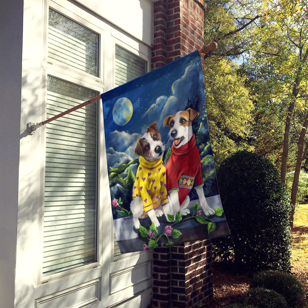 Jack Russell Terrier Moon Phase Flag Canvas House Size PPP3106CHF  the-store.com.