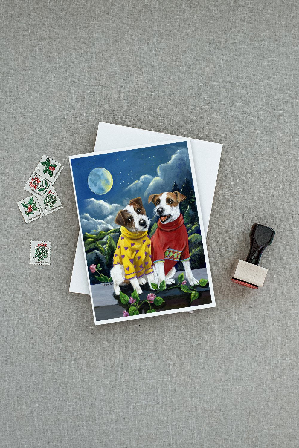 Jack Russell Terrier Moon Phase Greeting Cards and Envelopes Pack of 8 - the-store.com