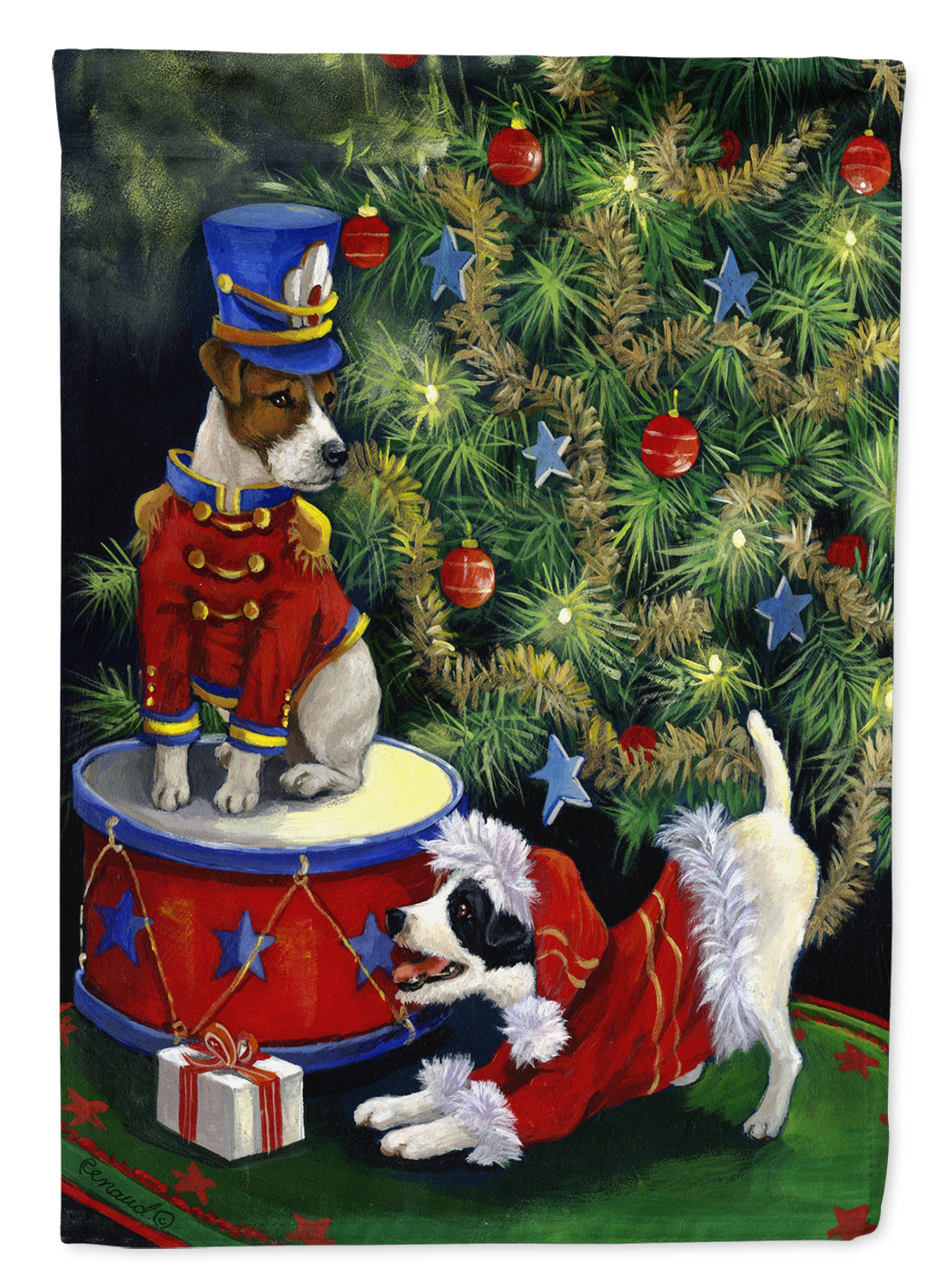 Jack Russell Christmas My Gift Flag Canvas House Size PPP3107CHF  the-store.com.