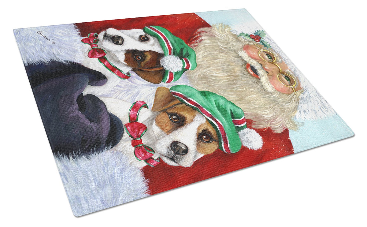 Jack Russell Christmas Santa Glass Cutting Board Large PPP3108LCB by Caroline&#39;s Treasures