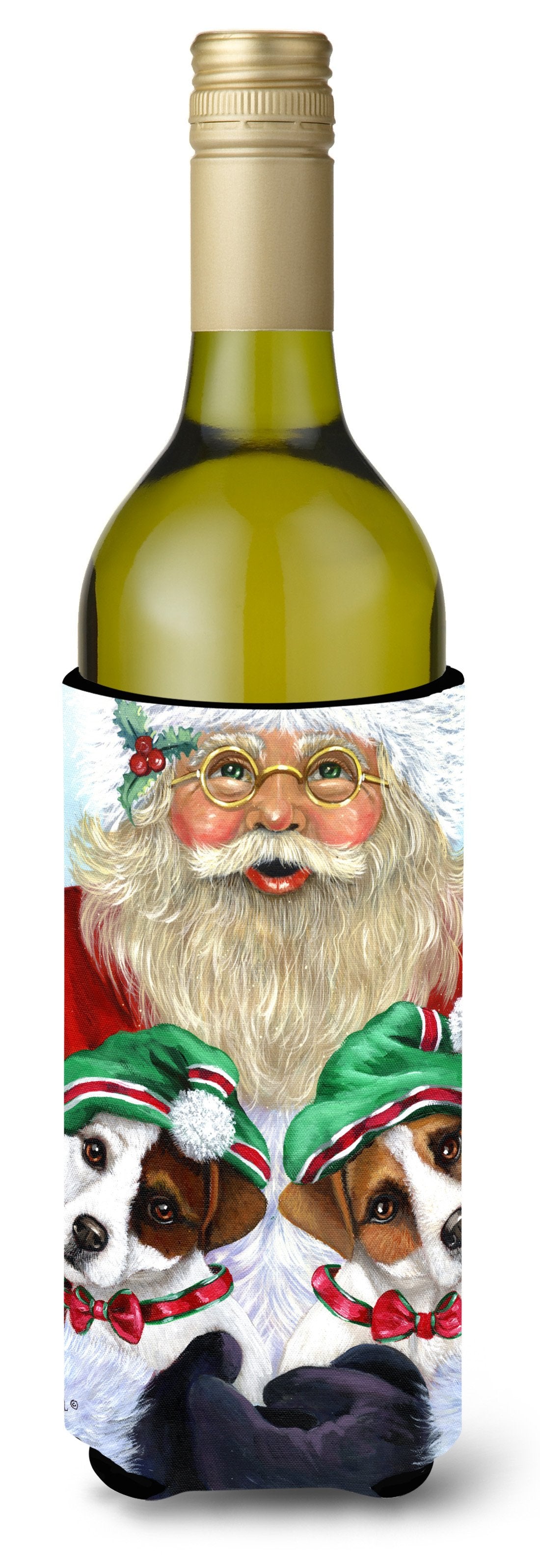 Jack Russell Christmas Santa Wine Bottle Hugger PPP3108LITERK by Caroline&#39;s Treasures