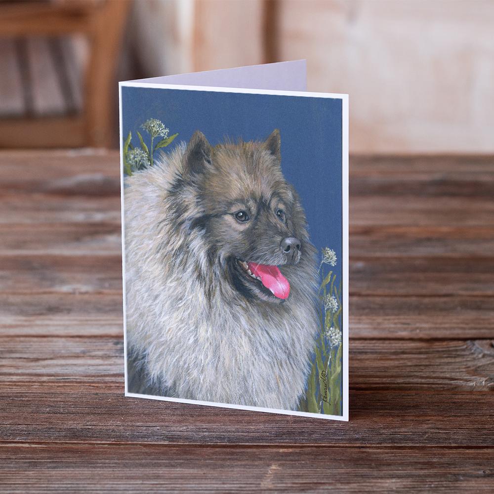 Caroline's Treasures Keeshond Greeting Cards - Blank Note Cards – 8-Pack of Artist-Designed Cards with Envelopes