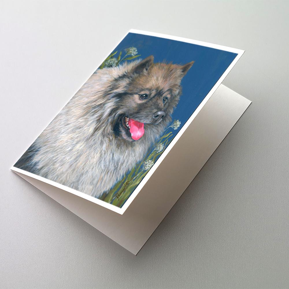 Caroline's Treasures Keeshond Greeting Cards - Blank Note Cards – 8-Pack of Artist-Designed Cards with Envelopes