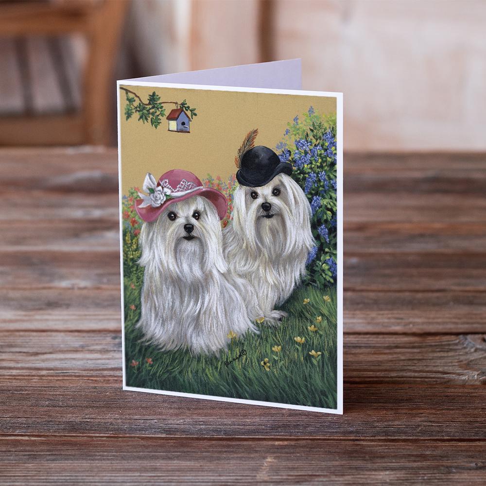 Maltese Mr & Mrs Greeting Cards and Envelopes Pack of 8 - the-store.com