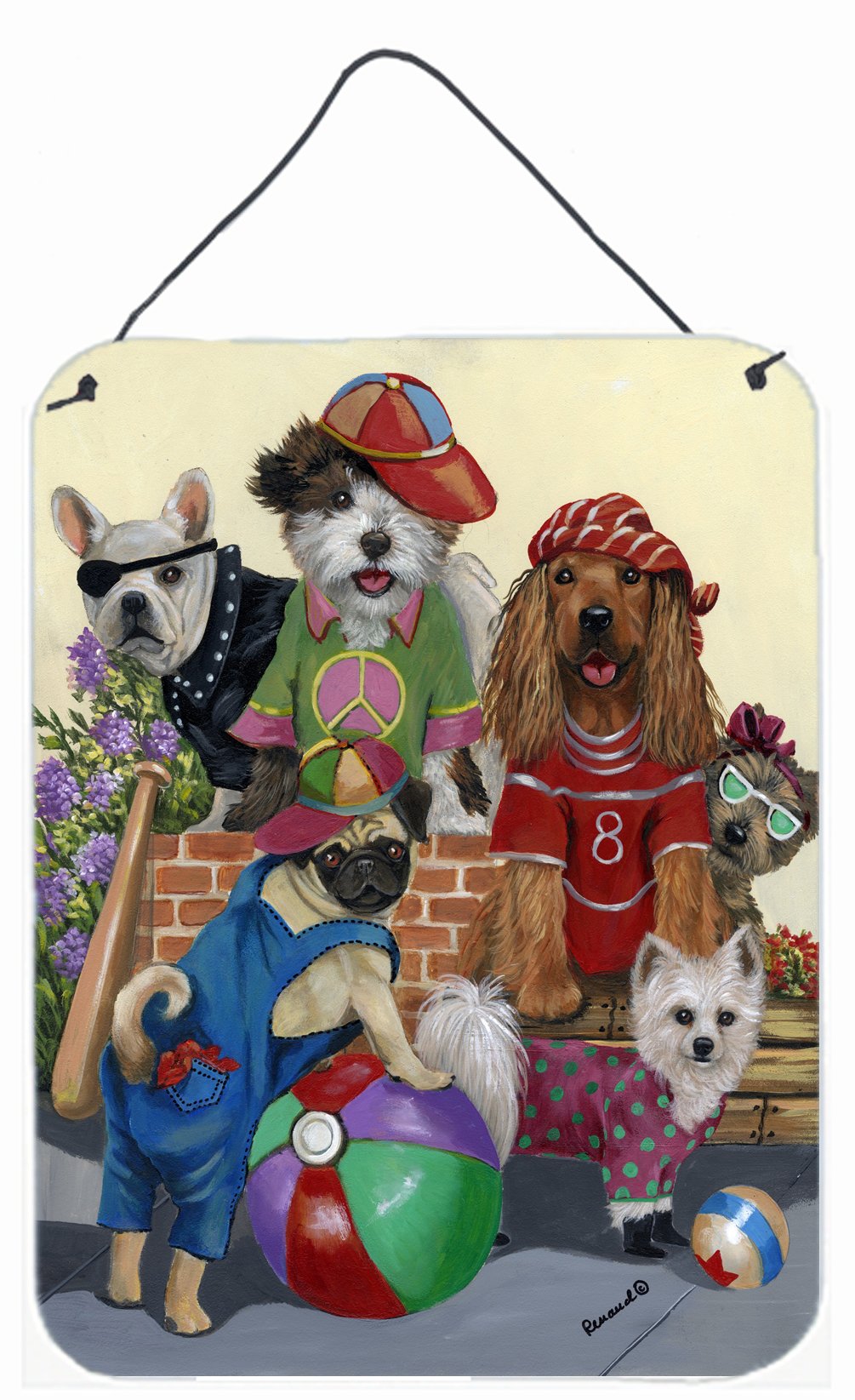 Buy this Dogs Mutli-Breed Neighborhood Wall or Door Hanging Prints PPP3115DS1216