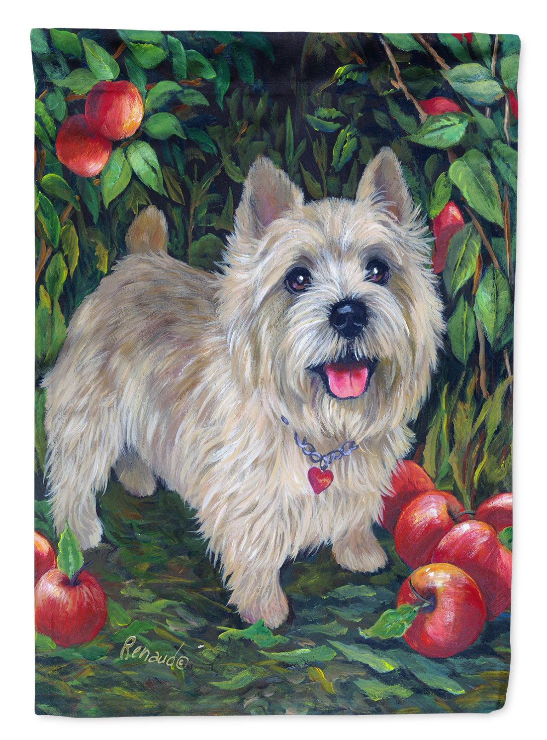 Norwich Terrier Apple Grove Flag Canvas House Size PPP3116CHF  the-store.com.