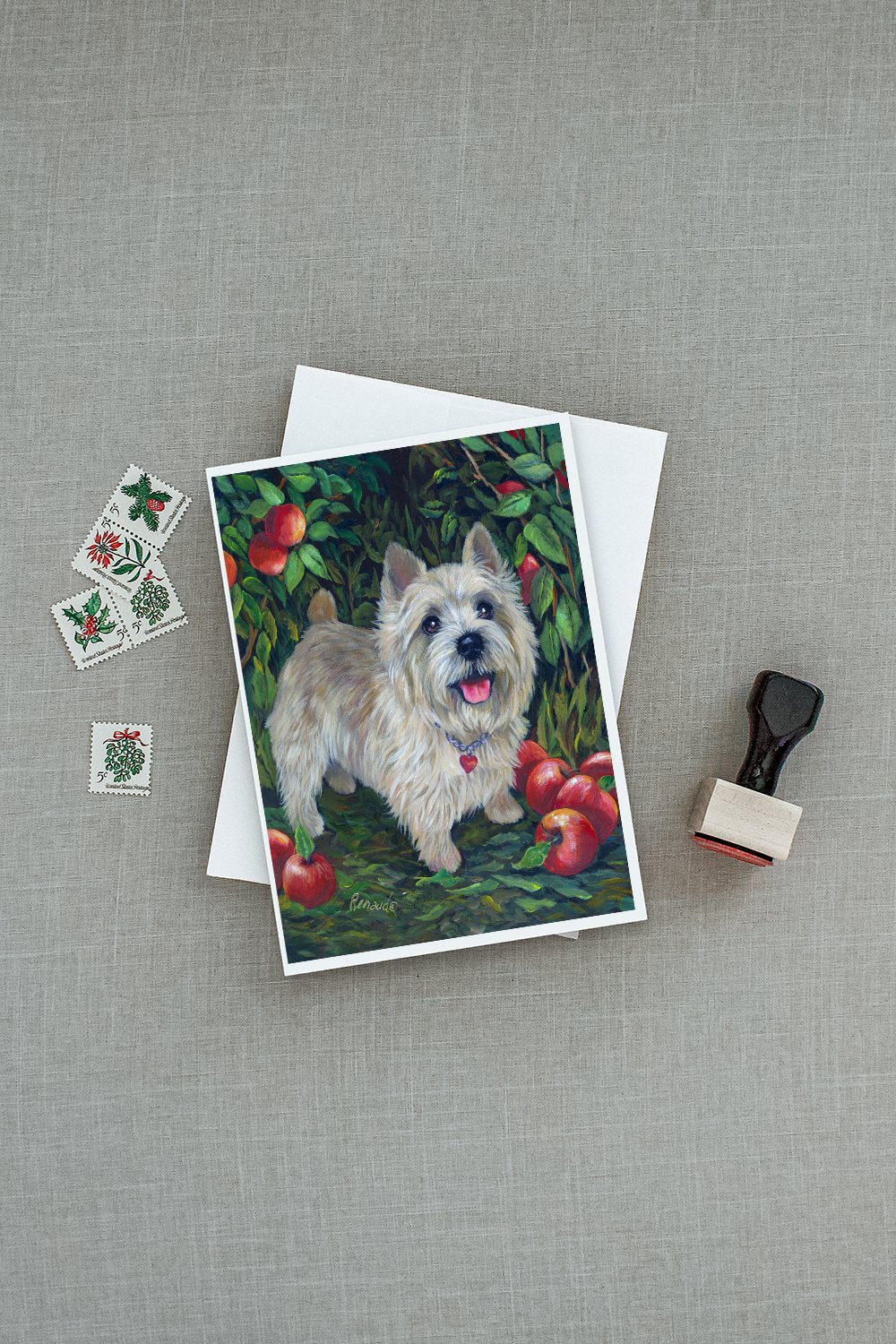 Norwich Terrier Apple Grove Greeting Cards and Envelopes Pack of 8 - the-store.com