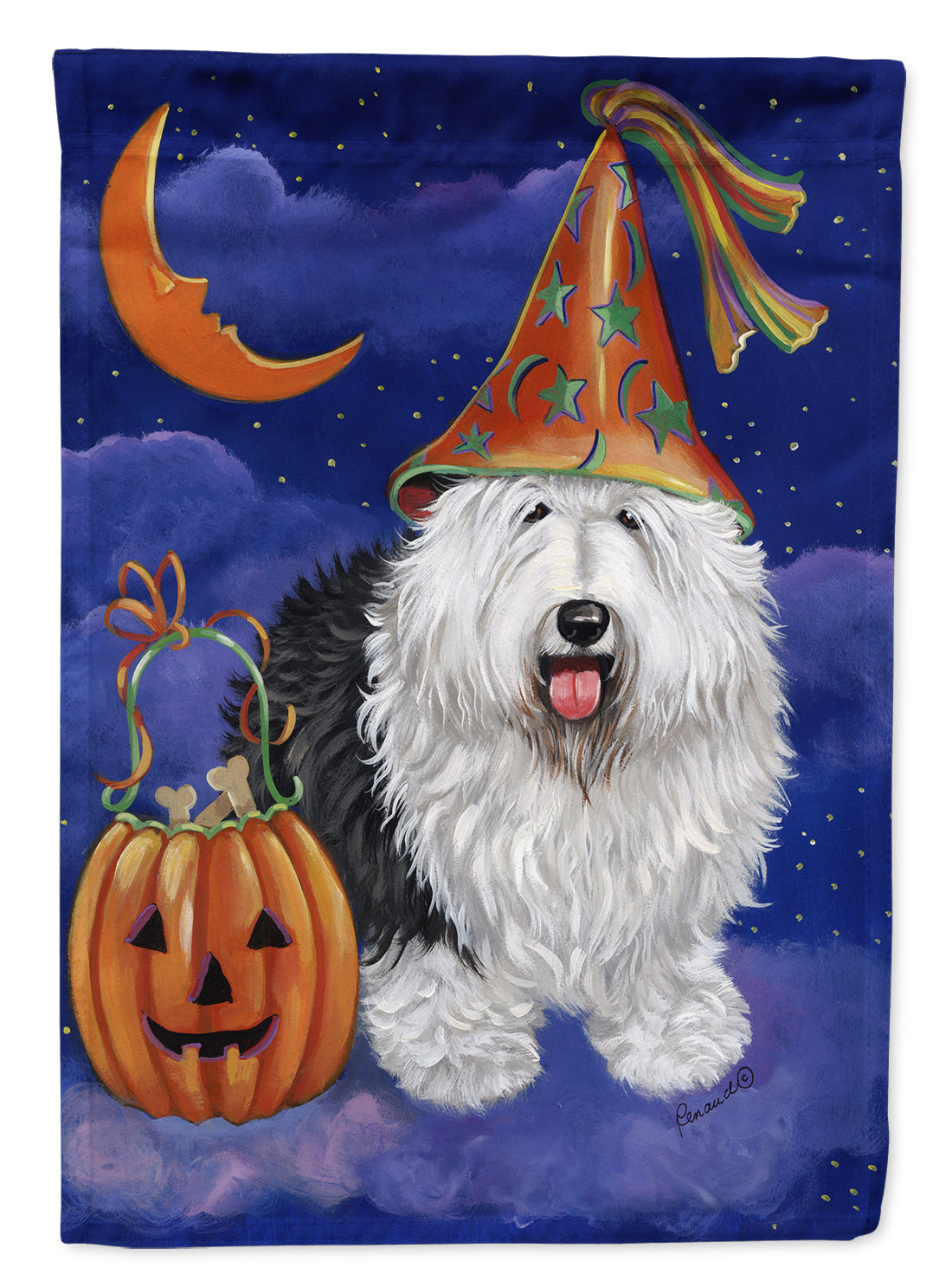 Old English Sheepdog Halloween Flag Canvas House Size PPP3118CHF  the-store.com.