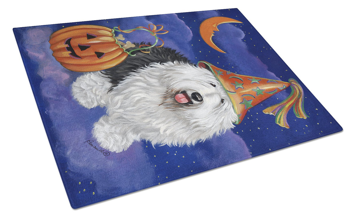 Old English Sheepdog Halloween Glass Cutting Board Large PPP3118LCB by Caroline&#39;s Treasures
