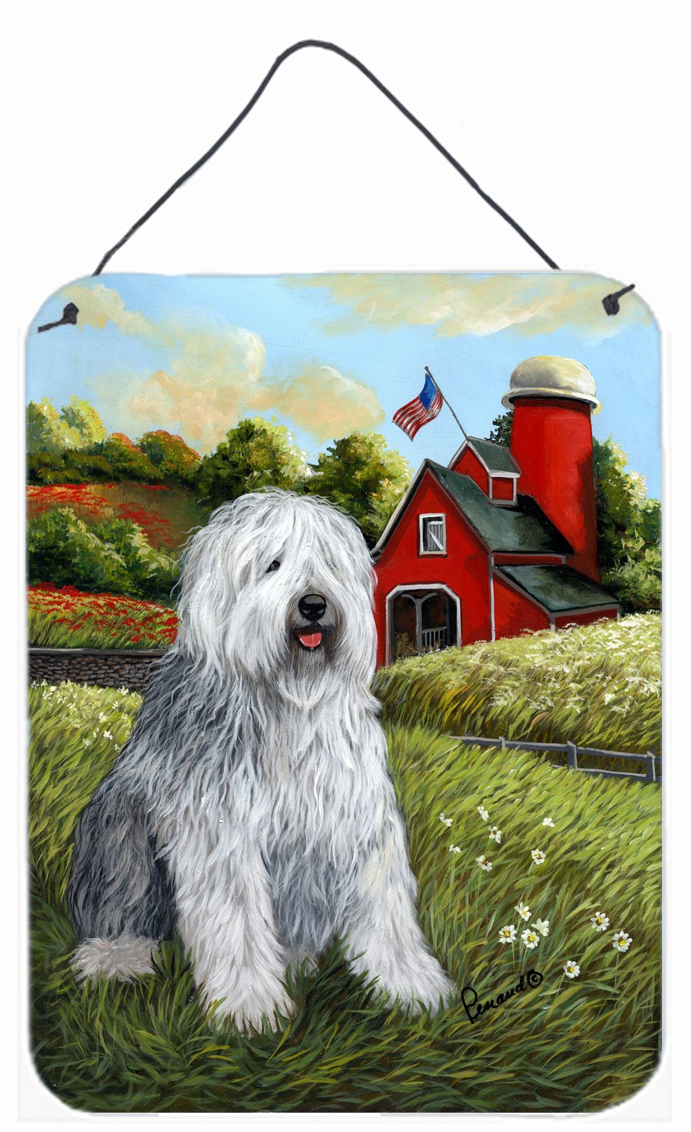 Buy this Old English Sheepdog Heaven Wall or Door Hanging Prints PPP3119DS1216