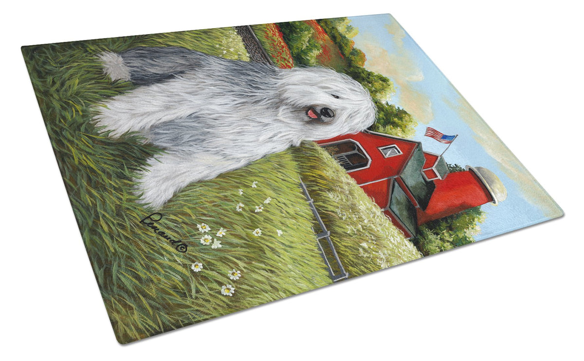 Old English Sheepdog Heaven Glass Cutting Board Large PPP3119LCB by Caroline&#39;s Treasures