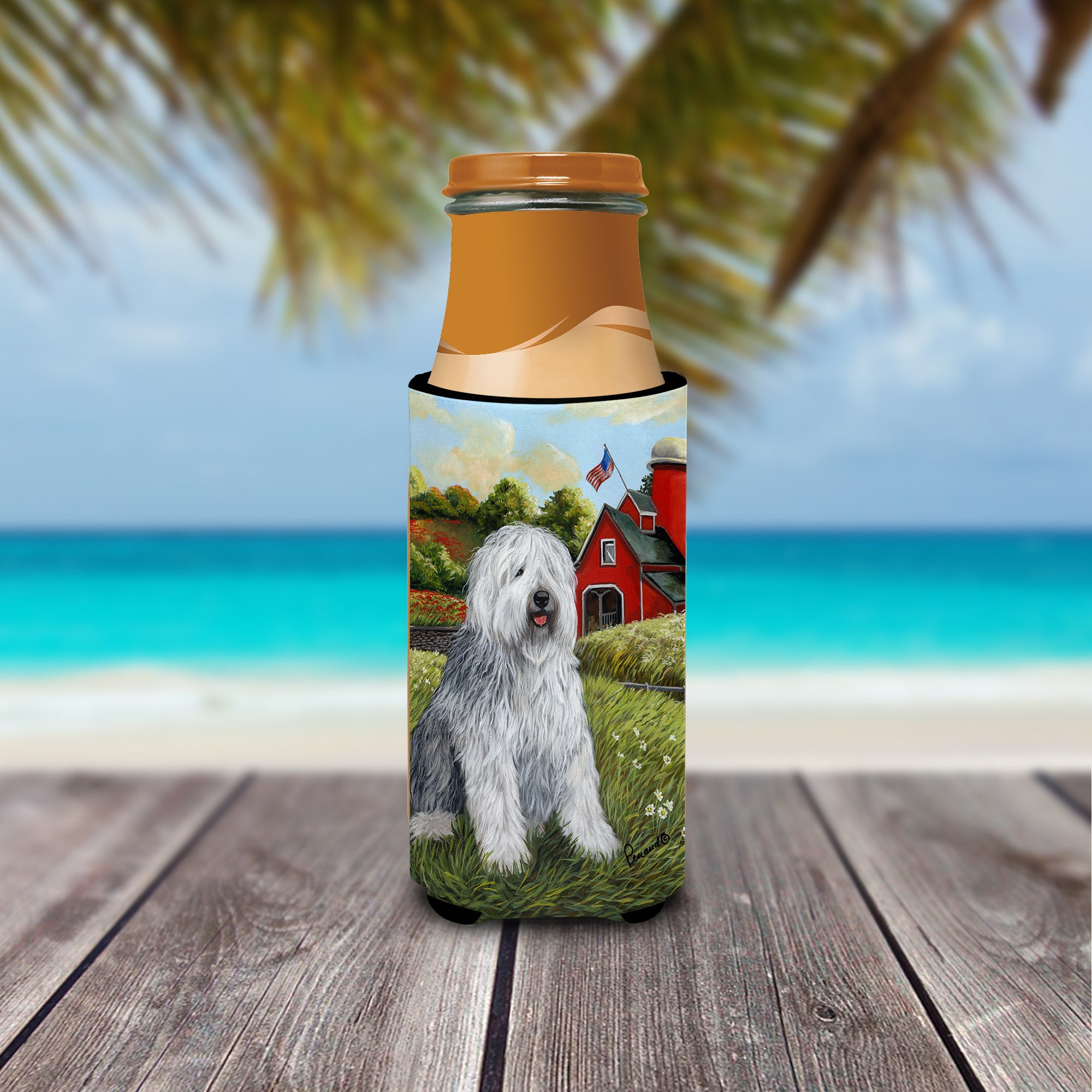Old English Sheepdog Heaven Ultra Hugger for slim cans PPP3119MUK  the-store.com.