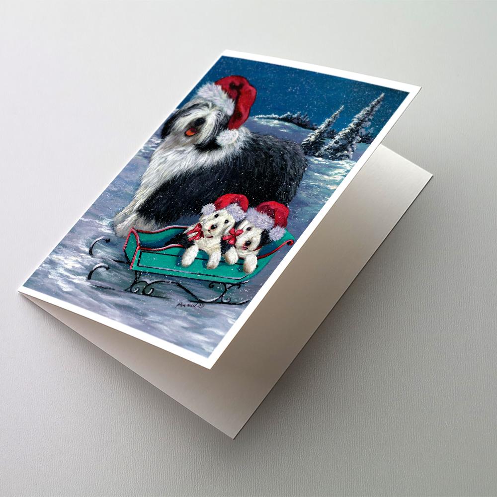 Buy this Old English Sheepdog Christmas Snow Greeting Cards and Envelopes Pack of 8