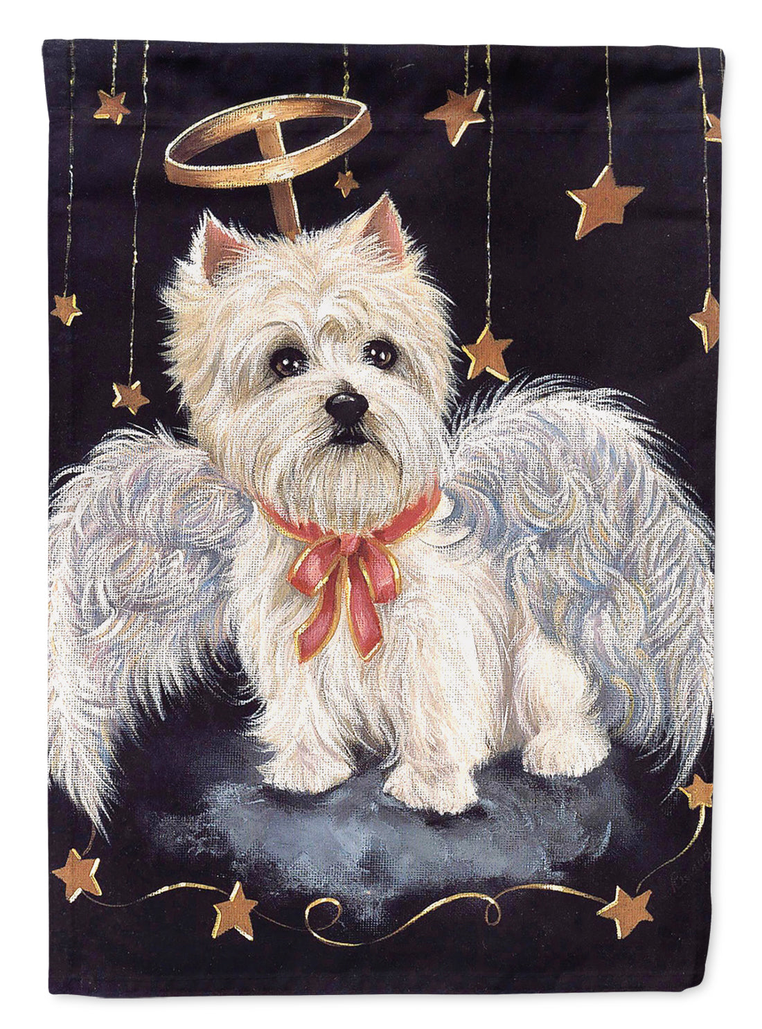 Westie Christmas Angel Flag Canvas House Size PPP3123CHF  the-store.com.