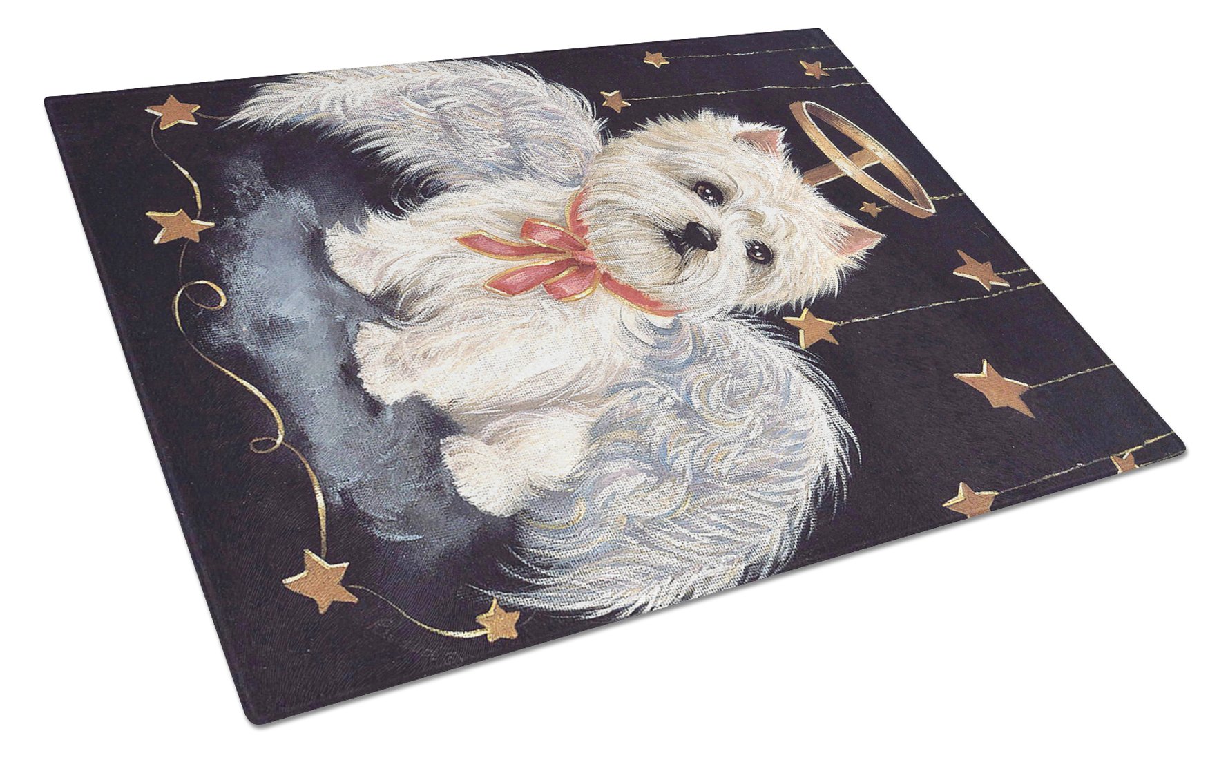 Westie Christmas Angel Glass Cutting Board Large PPP3123LCB by Caroline's Treasures