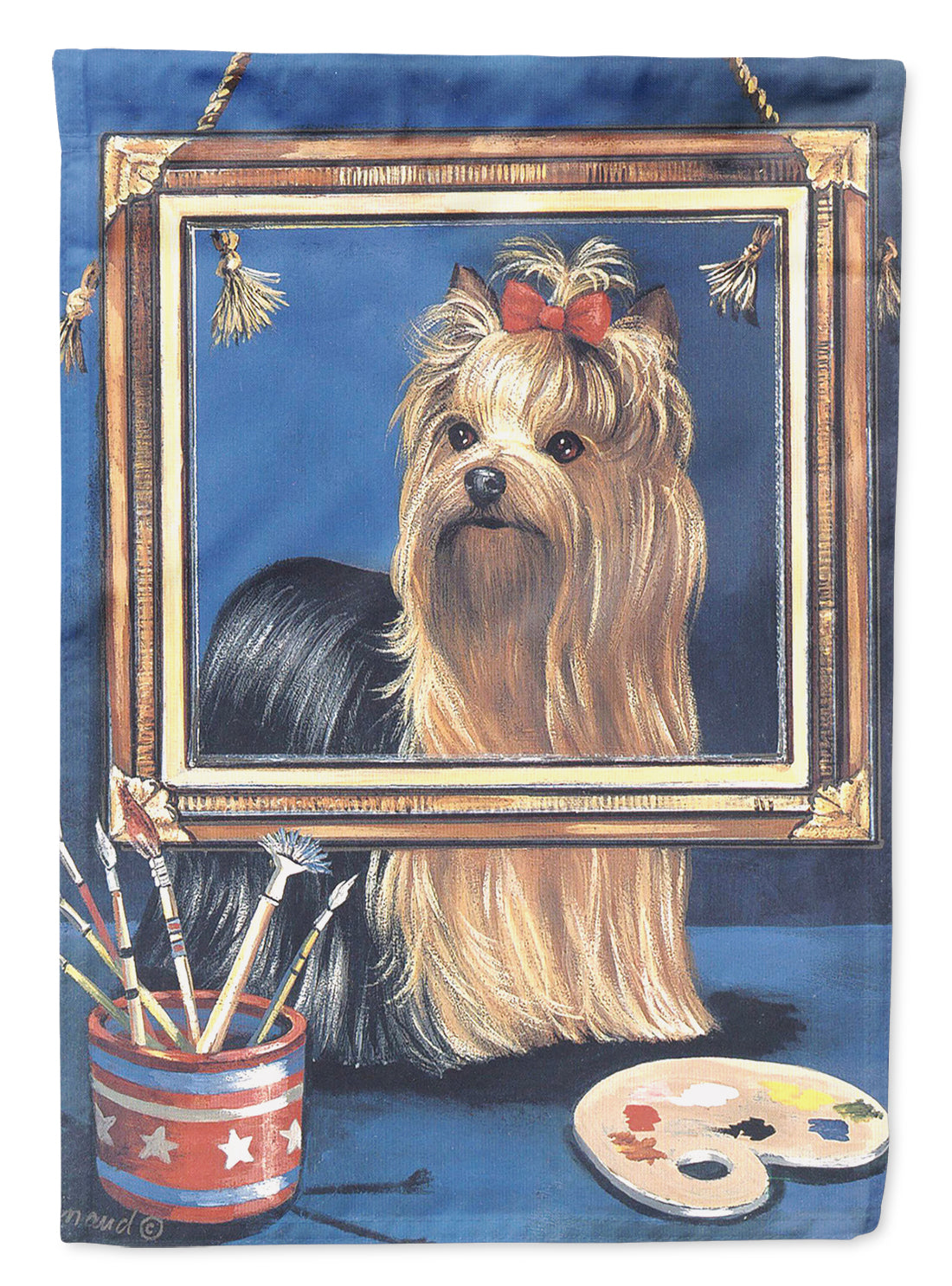 Yorkie Pretty as a Picture Flag Canvas House Size PPP3126CHF