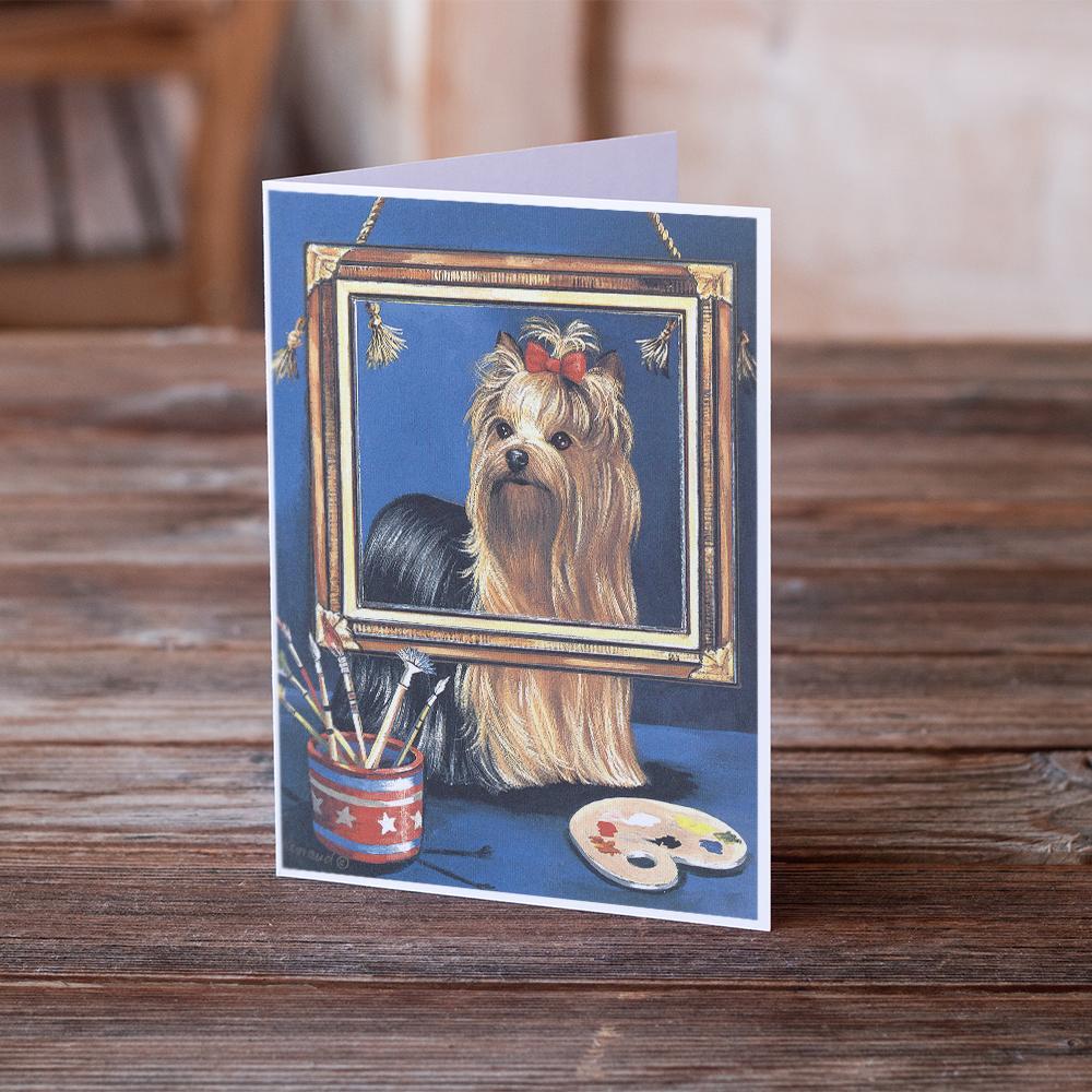 Yorkie Pretty as a Picture Greeting Cards and Envelopes Pack of 8 - the-store.com