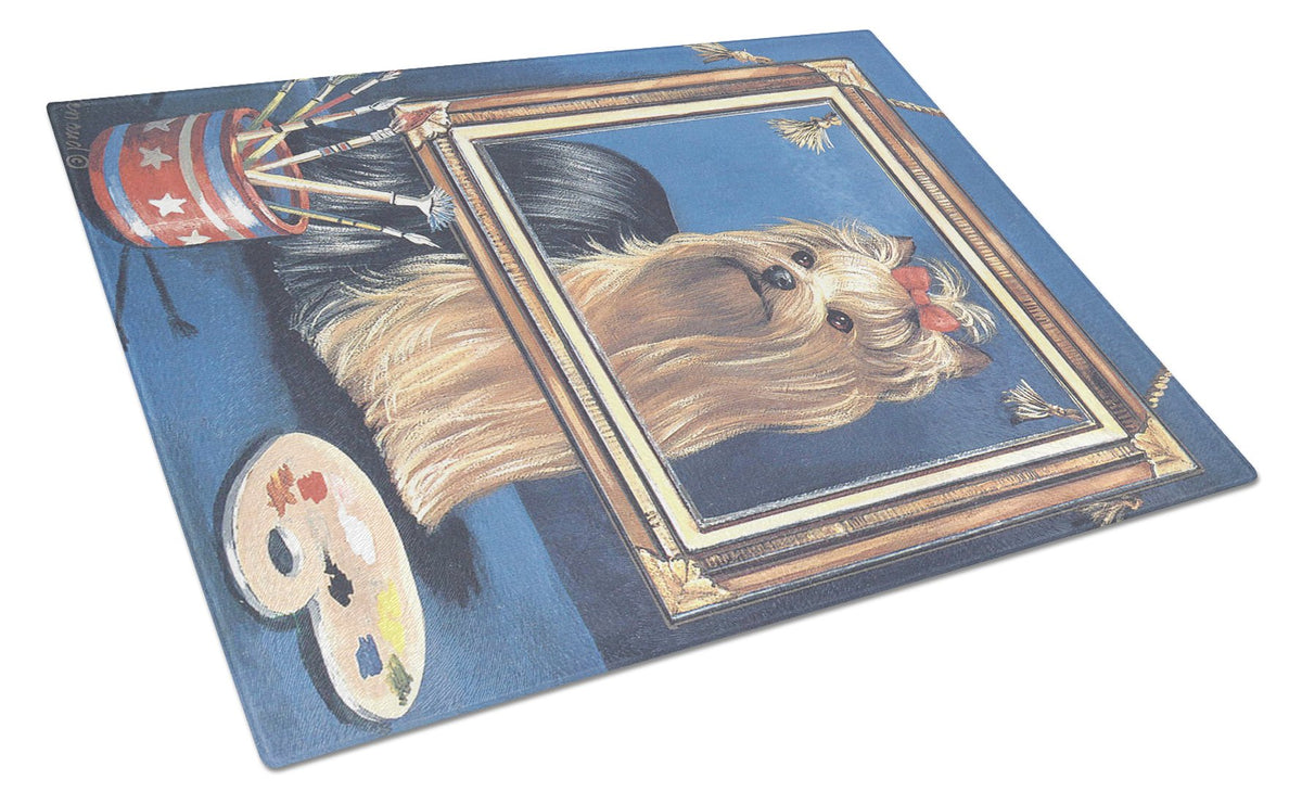 Yorkie Pretty as a Picture Glass Cutting Board Large PPP3126LCB by Caroline&#39;s Treasures