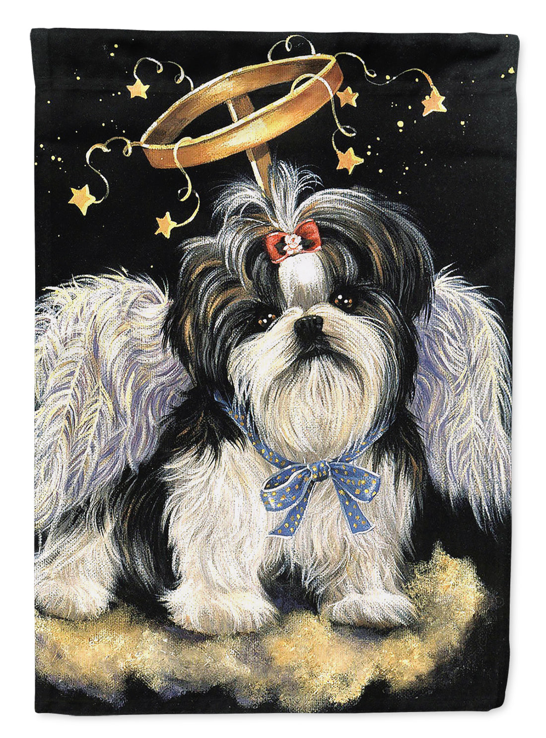 Shih Tzu Christmas Angel Flag Canvas House Size PPP3127CHF  the-store.com.
