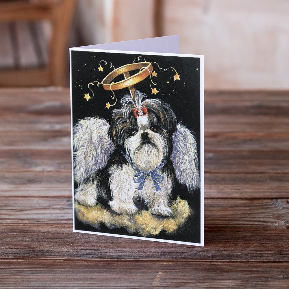 Shih Tzu Christmas Angel Greeting Cards and Envelopes Pack of 8 - the-store.com