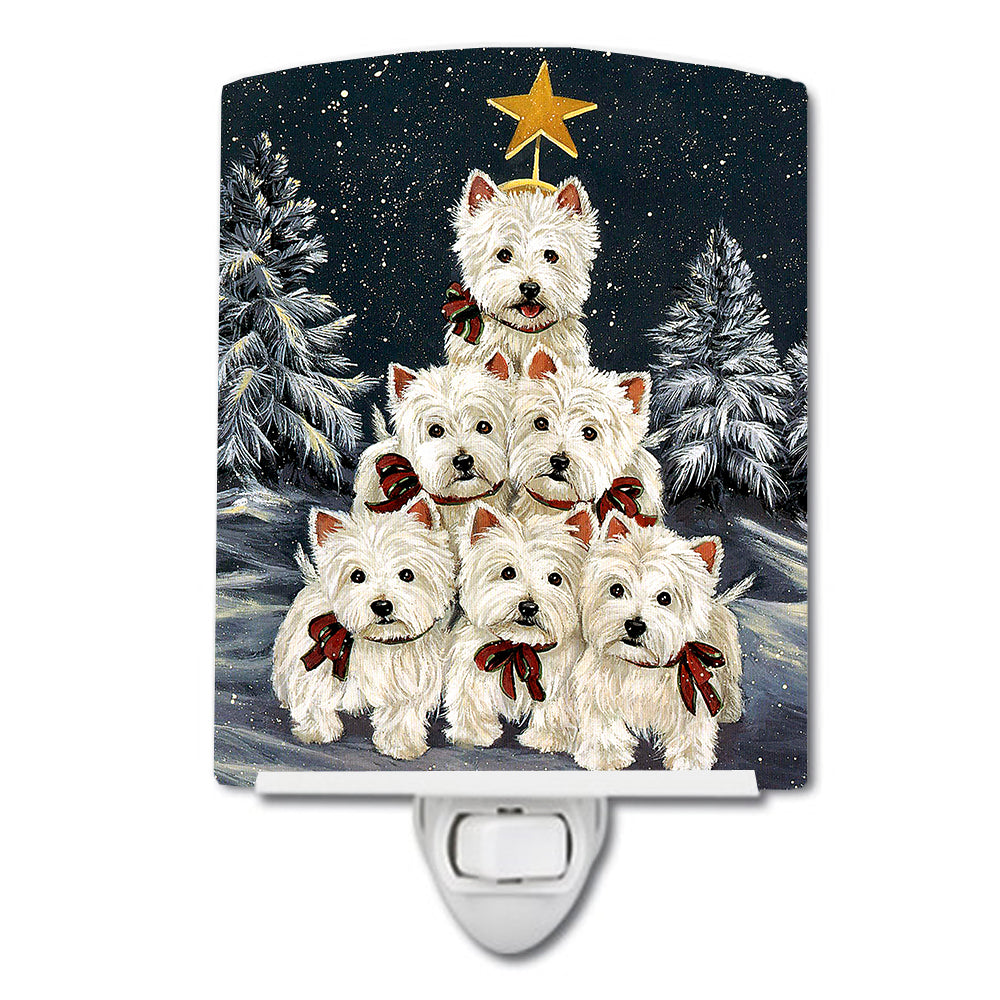 Westie Christmas Family Tree Ceramic Night Light PPP3130CNL - the-store.com