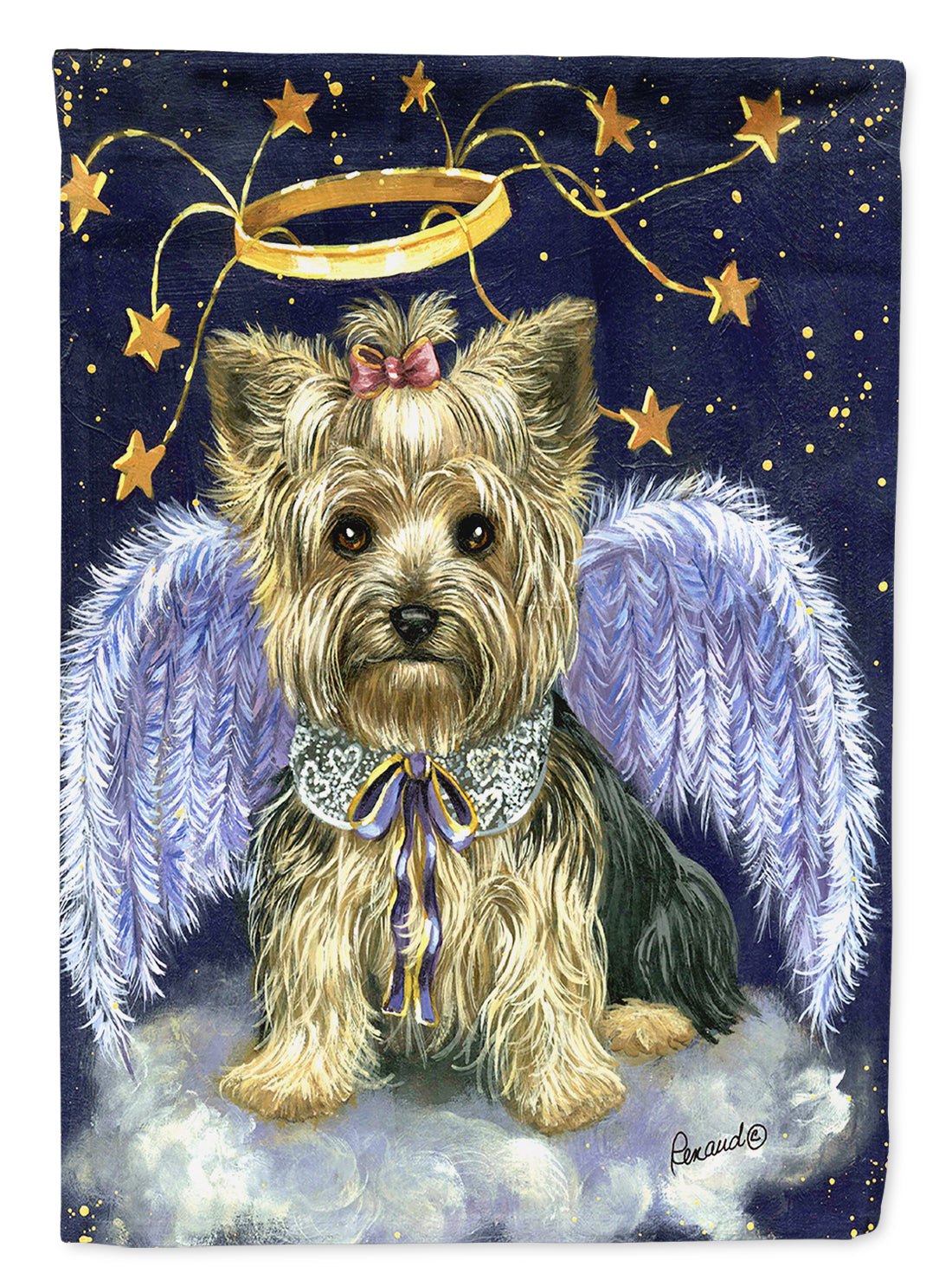 Yorkie Christmas Family Tree Flag Canvas House Size PPP3131CHF