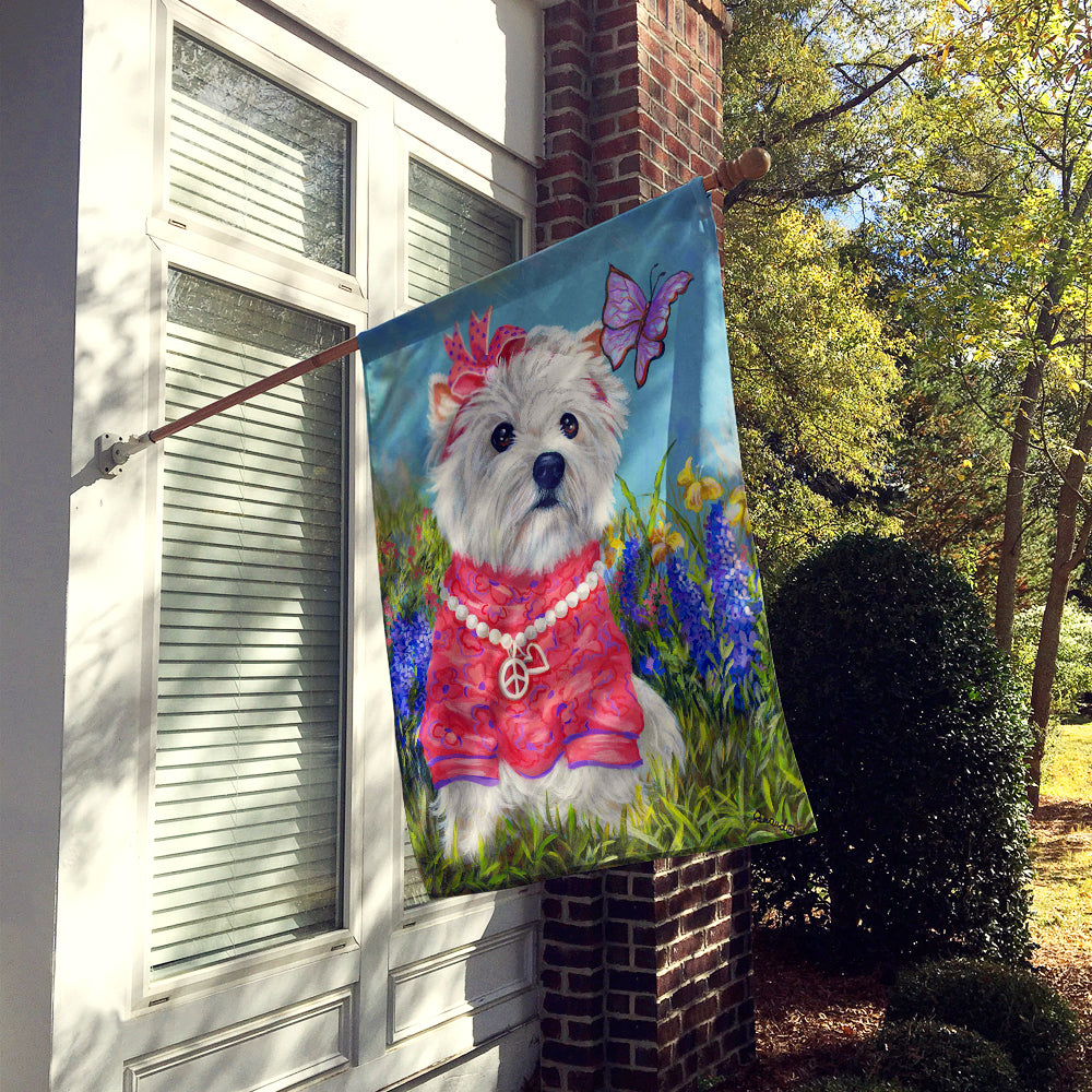 Westie Springtime Flag Canvas House Size PPP3132CHF