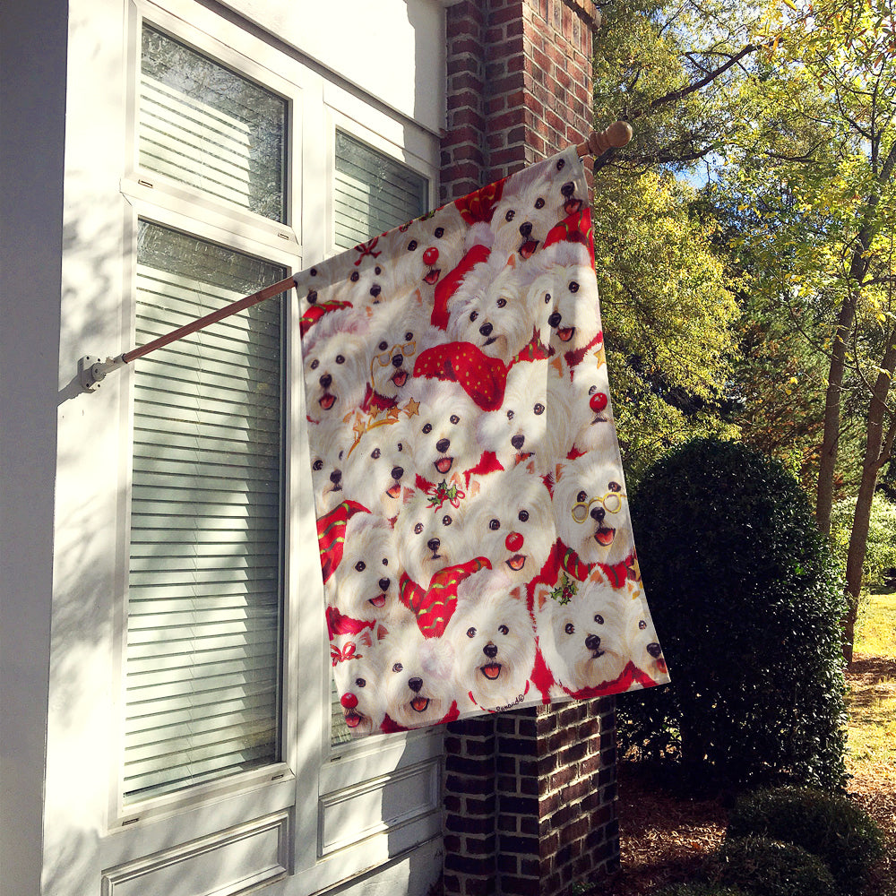 Westie Christmas a Plenty Flag Canvas House Size PPP3133CHF  the-store.com.