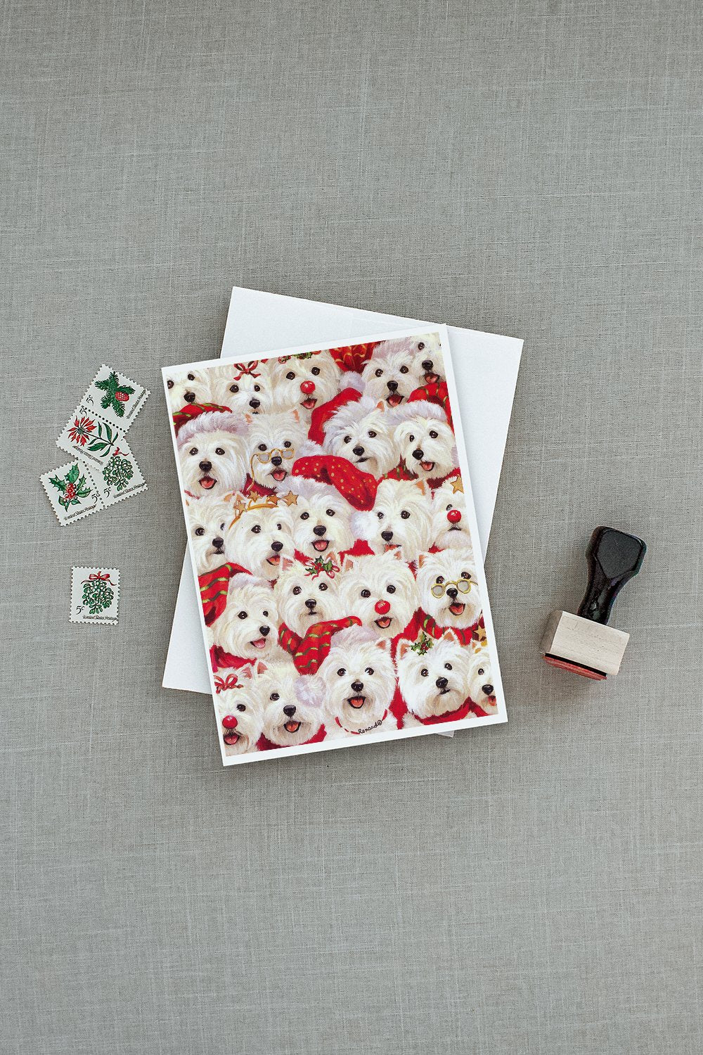 Westie Christmas a Plenty Greeting Cards and Envelopes Pack of 8 - the-store.com