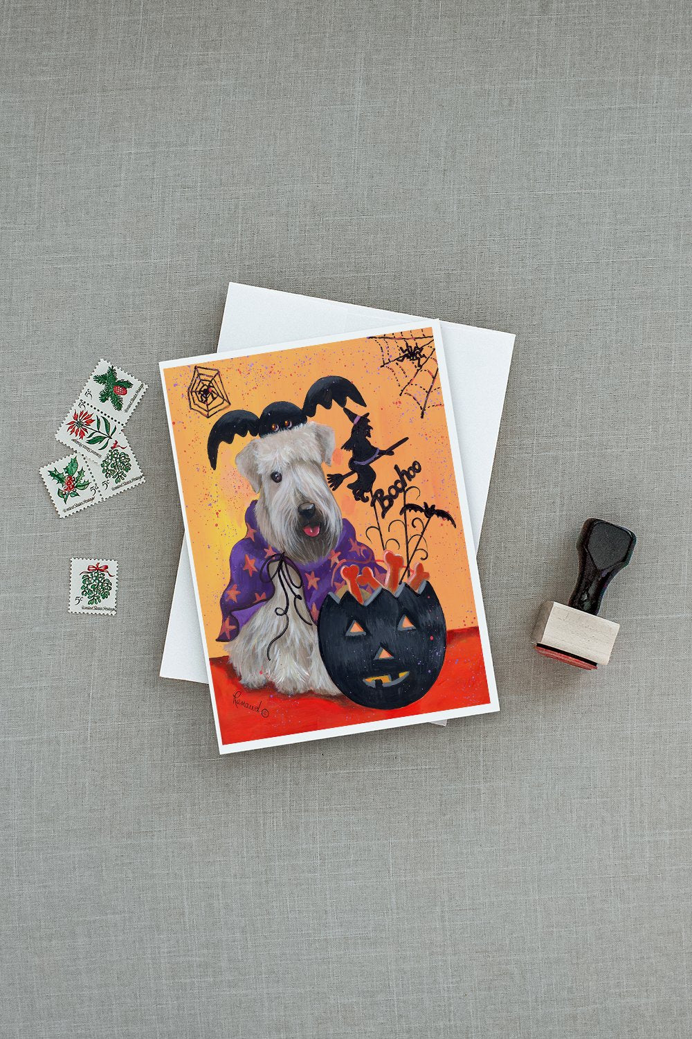 Wheaten Terrier Halloween Greeting Cards and Envelopes Pack of 8 - the-store.com