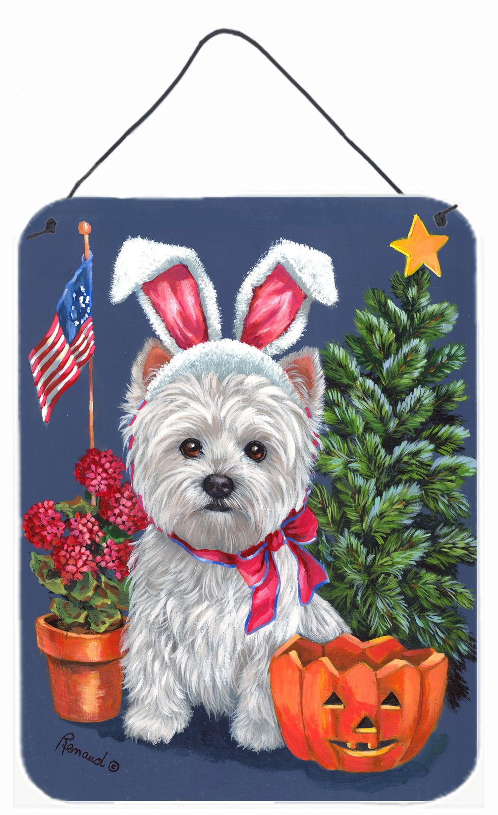 Buy this Westie for All Seasons Wall or Door Hanging Prints PPP3137DS1216