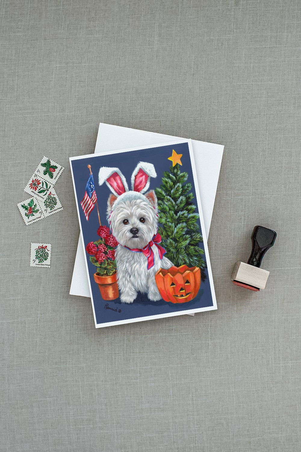 Westie for All Seasons Greeting Cards and Envelopes Pack of 8 - the-store.com