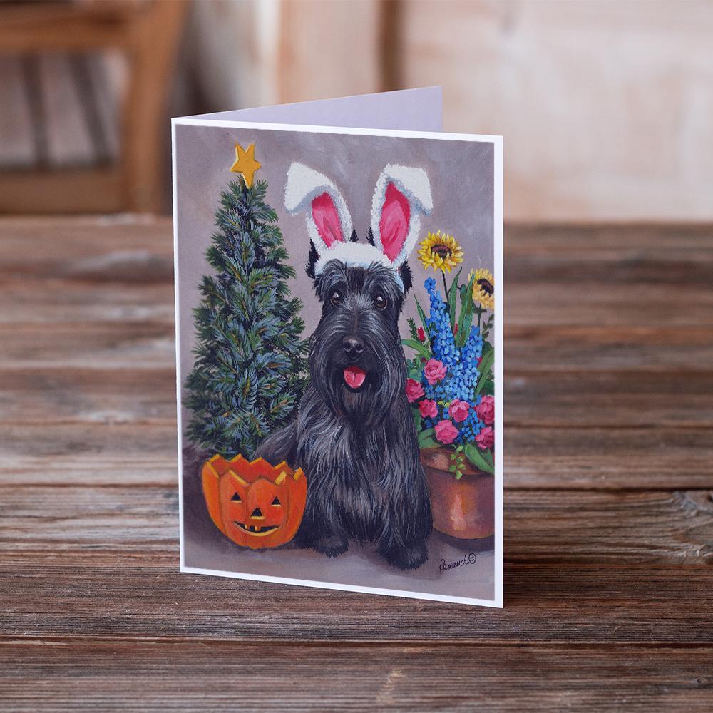 Scottish Terrier Scottie for All Seasons Greeting Cards and Envelopes Pack of 8 - the-store.com