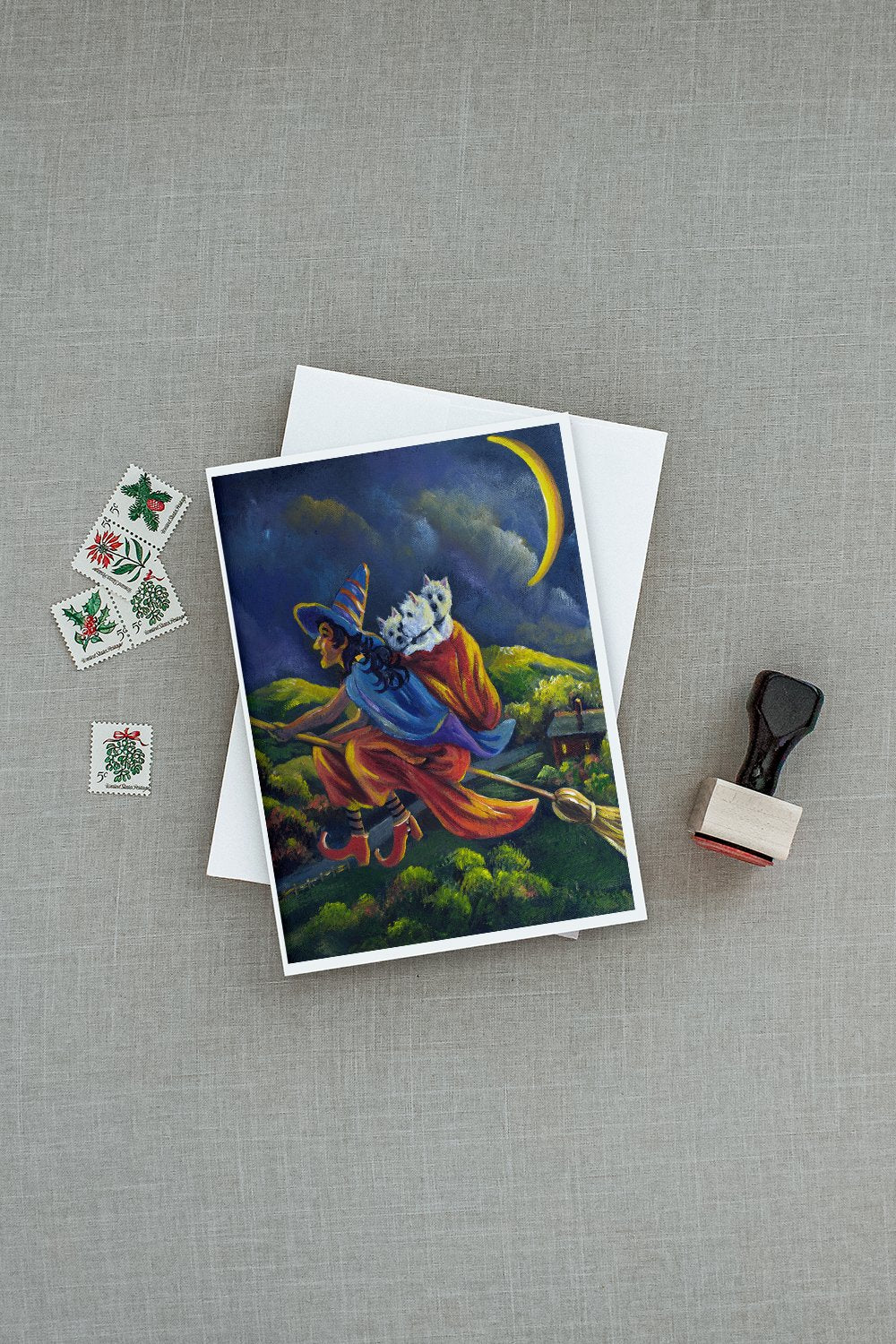 Westie Halloween Witch Greeting Cards and Envelopes Pack of 8 - the-store.com