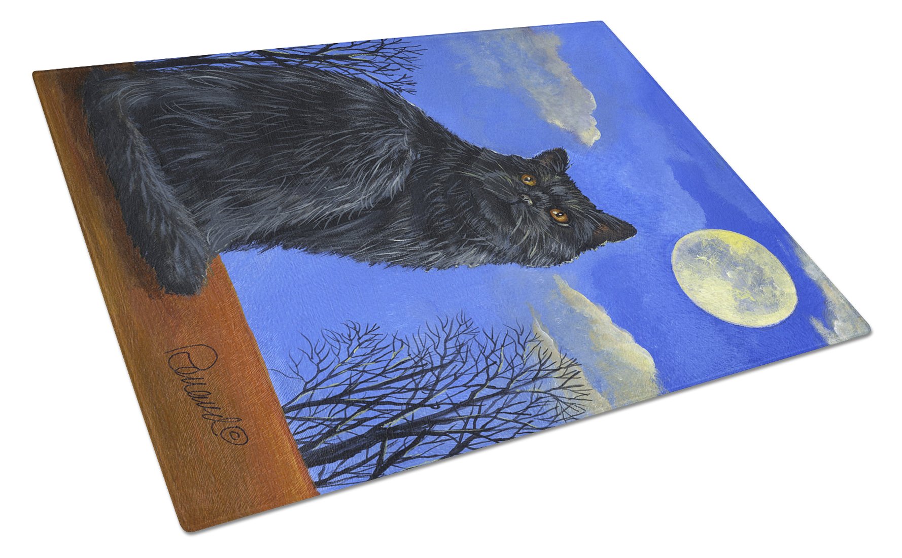 Black Cat Hocus Pocus Halloween Glass Cutting Board Large PPP3142LCB by Caroline's Treasures