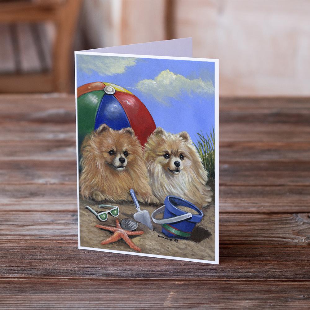 Buy this Pomeranian Beach Greeting Cards and Envelopes Pack of 8