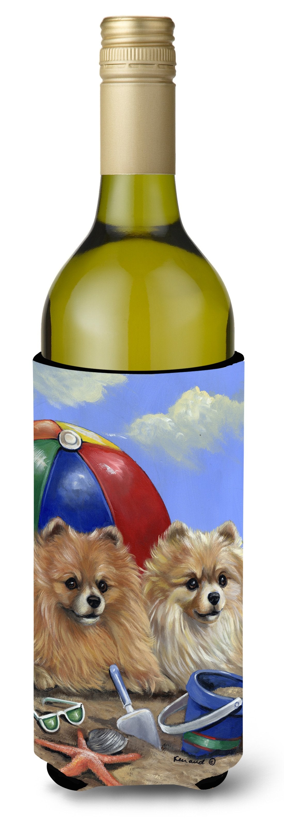 Pomeranian Beach Wine Bottle Hugger PPP3145LITERK by Caroline&#39;s Treasures