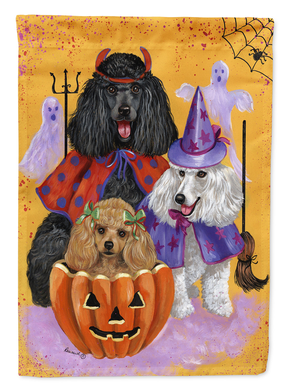 Poodle Halloween Flag Canvas House Size PPP3146CHF