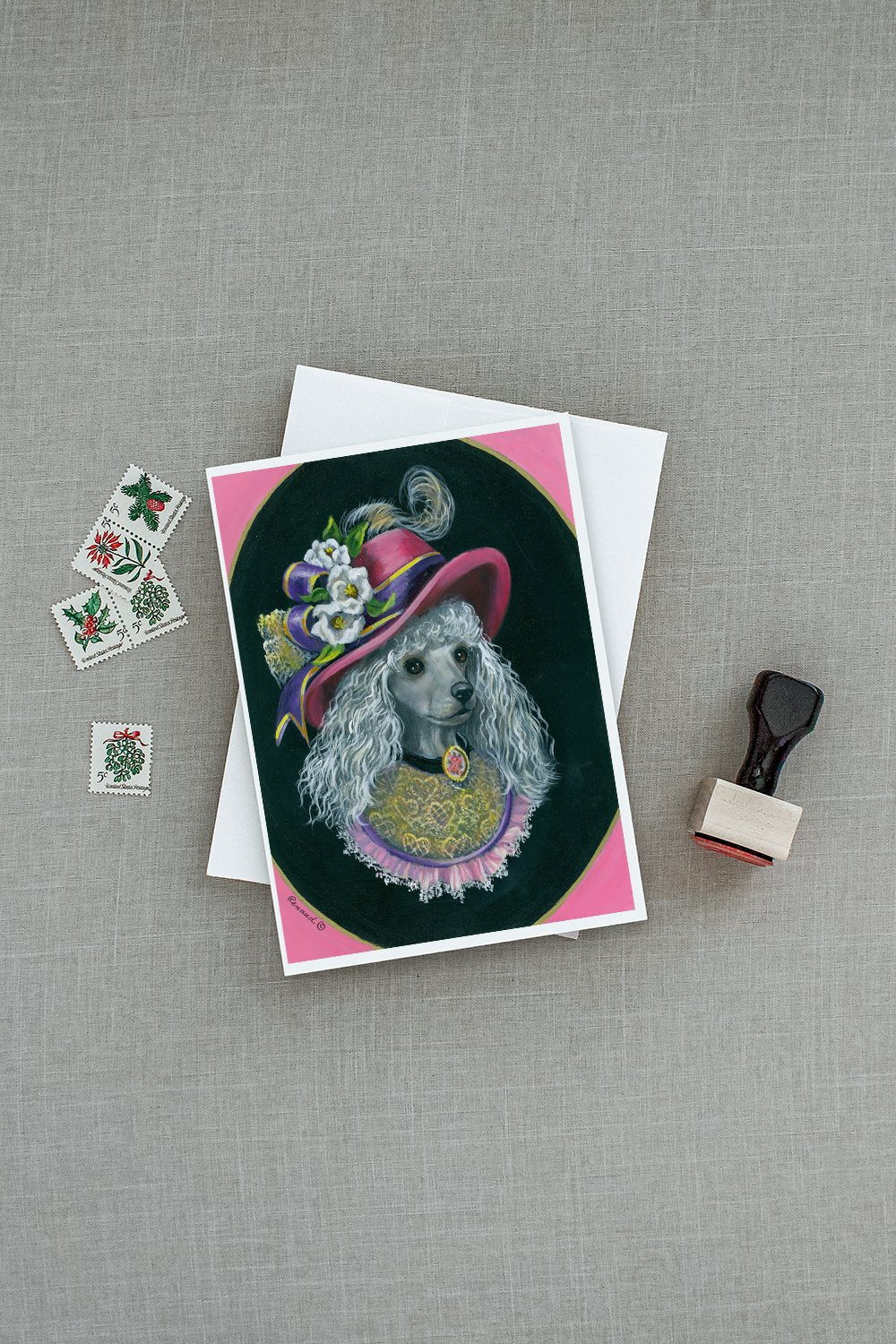 Poodle Lady Alexandria Greeting Cards and Envelopes Pack of 8 - the-store.com