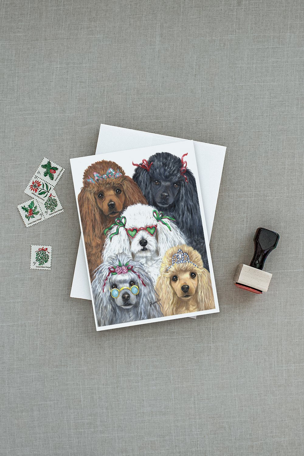 Poodle Oodles Greeting Cards and Envelopes Pack of 8 - the-store.com