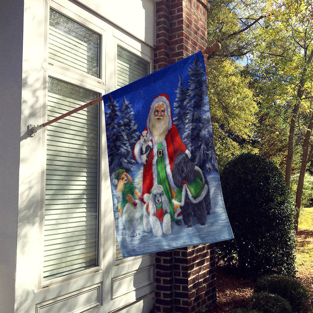 Poodle Christmas Santa Flag Canvas House Size PPP3150CHF