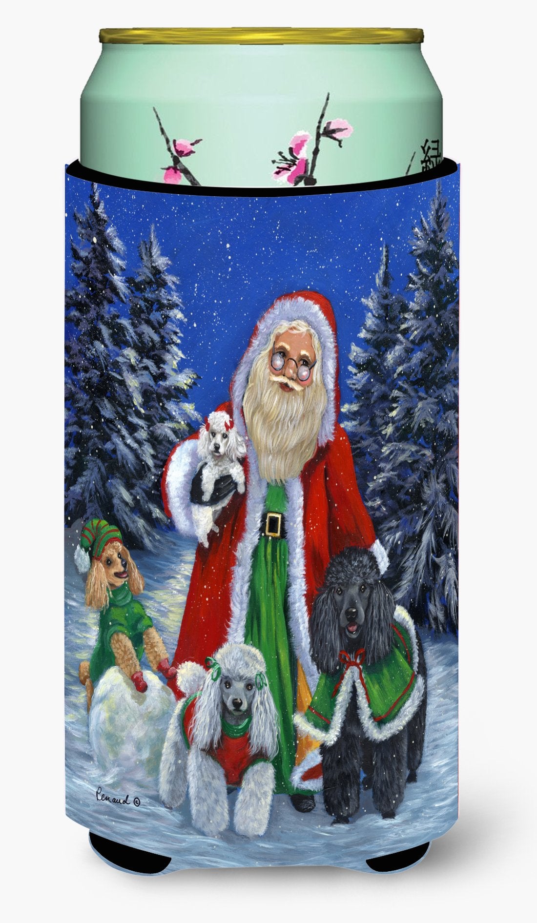 Poodle Christmas Santa Tall Boy Hugger PPP3150TBC by Caroline&#39;s Treasures