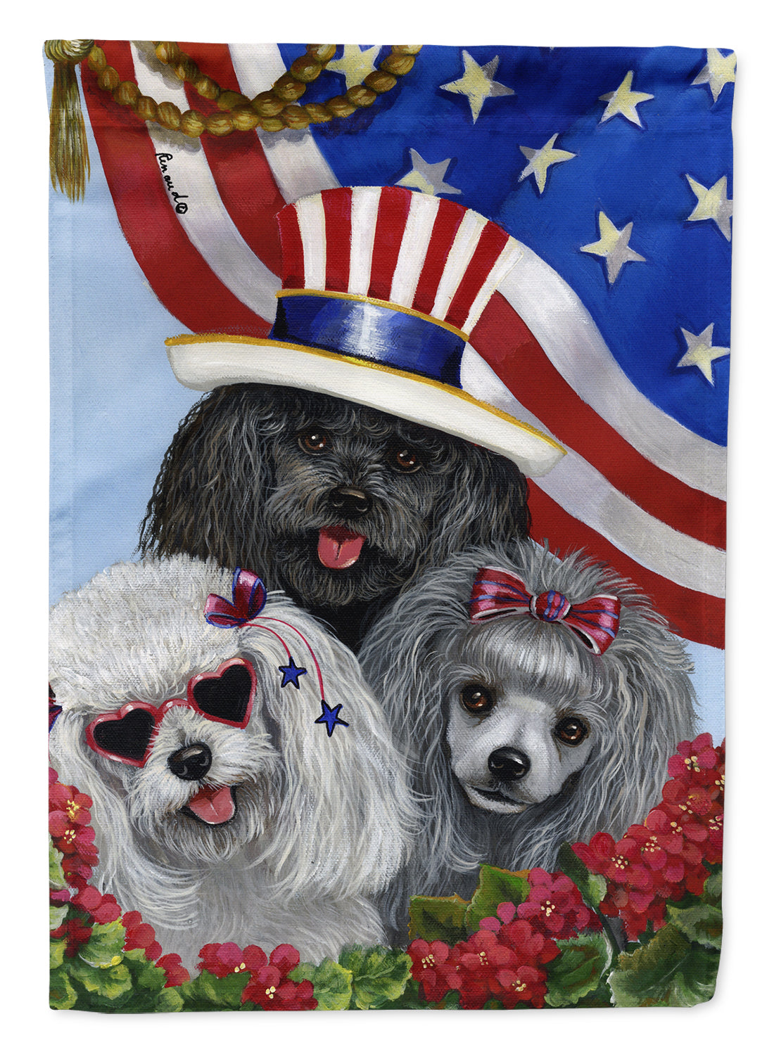 Poodle USA Flag Canvas House Size PPP3152CHF  the-store.com.