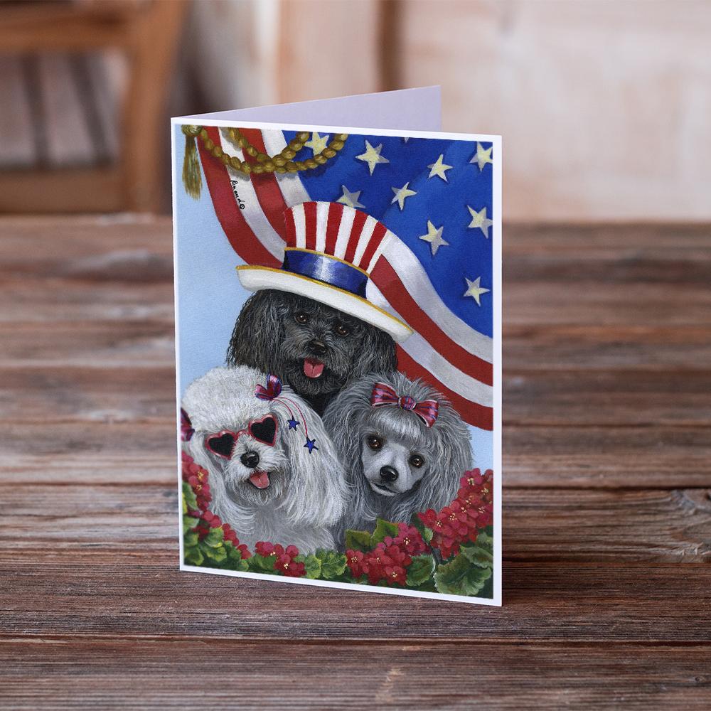 Poodle USA Greeting Cards and Envelopes Pack of 8 - the-store.com