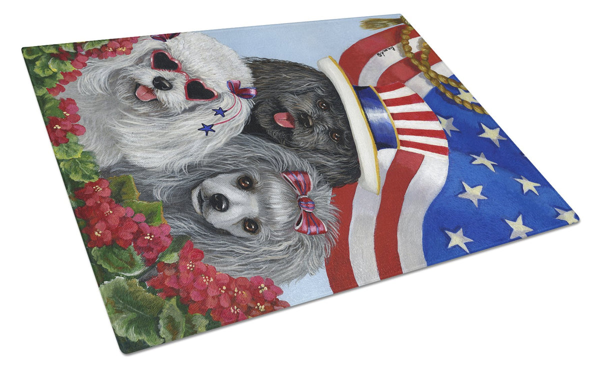 Caroline's Treasures Poodle USA Glass Cutting Boards – Durable, Decorative Kitchen Art Large PPP3152LCB
