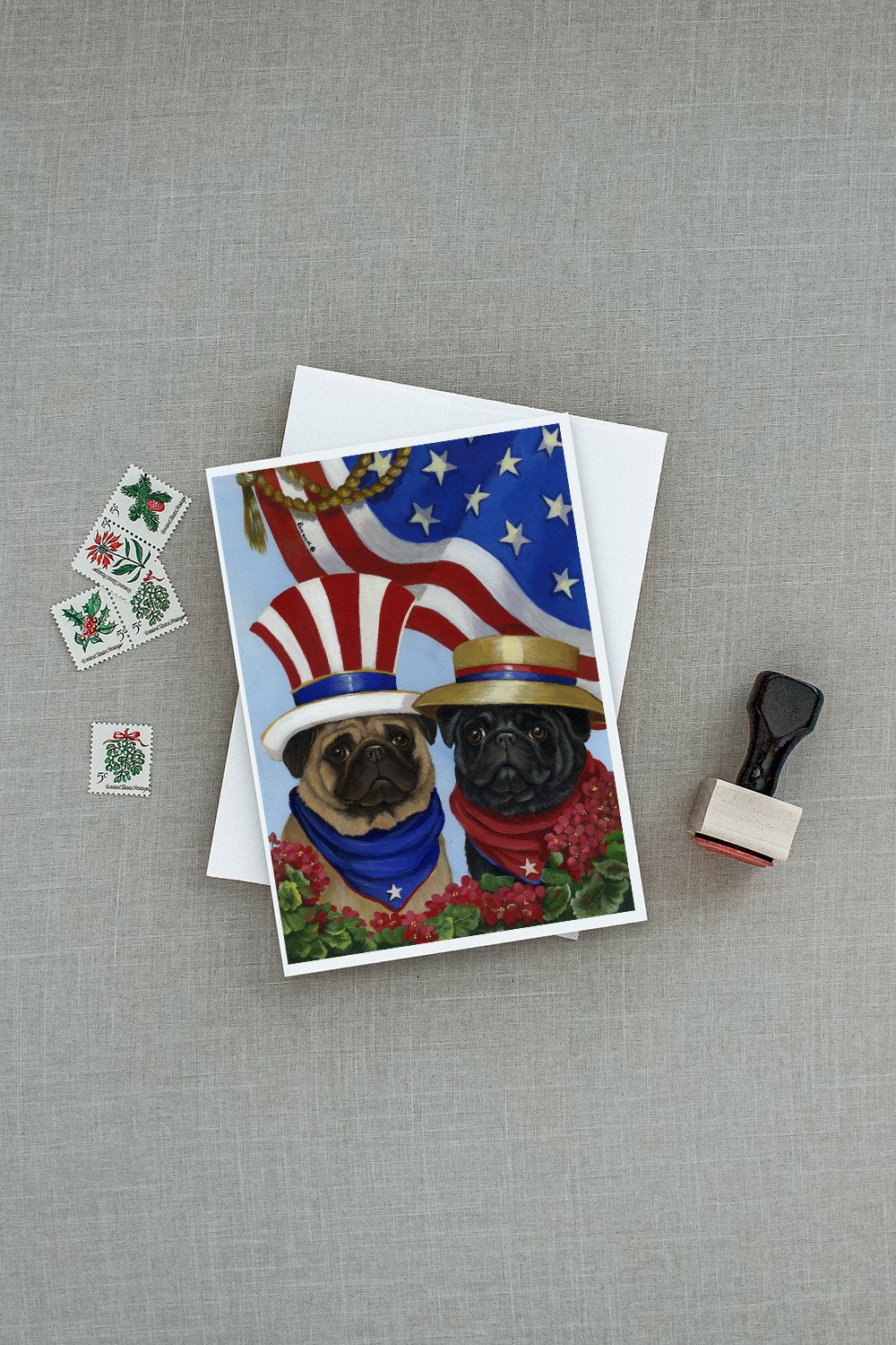 Pug USA Greeting Cards and Envelopes Pack of 8 - the-store.com
