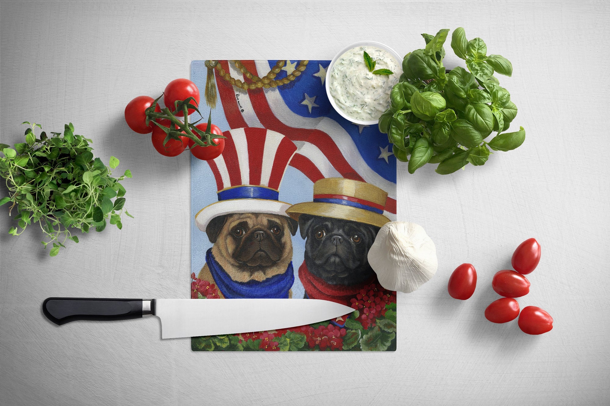 Pug USA Glass Cutting Board Large PPP3154LCB by Caroline's Treasures