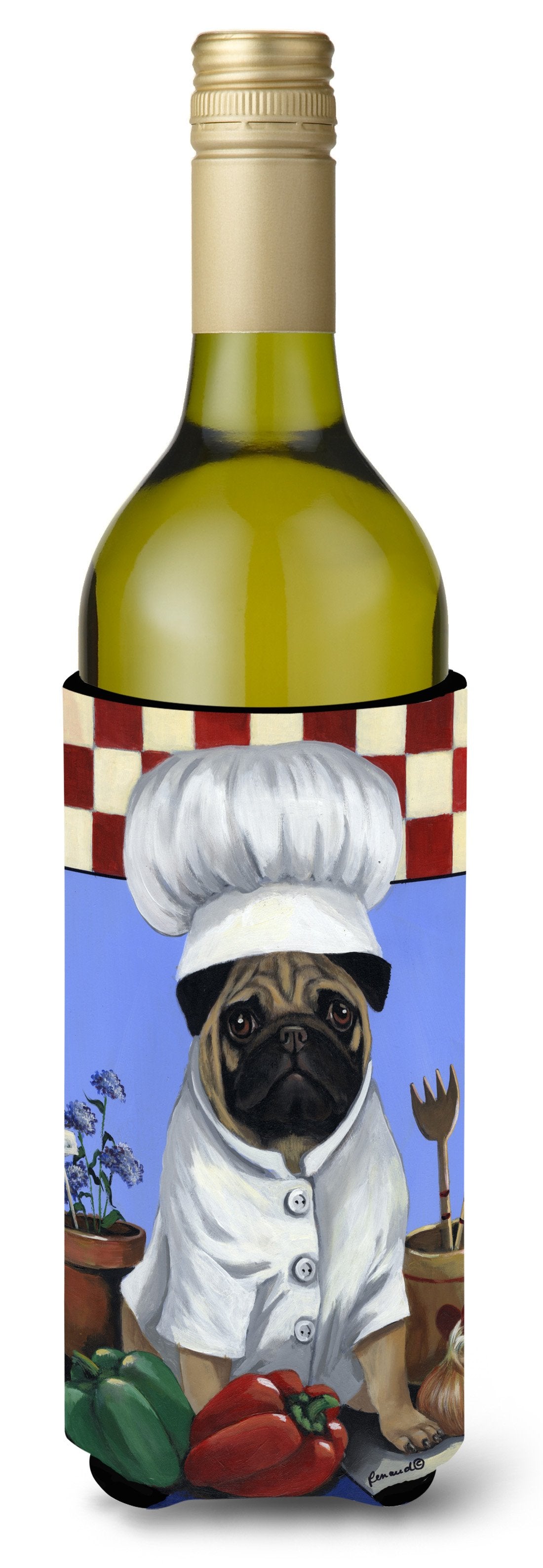 Pug Veggie Chef Wine Bottle Hugger PPP3155LITERK by Caroline&#39;s Treasures