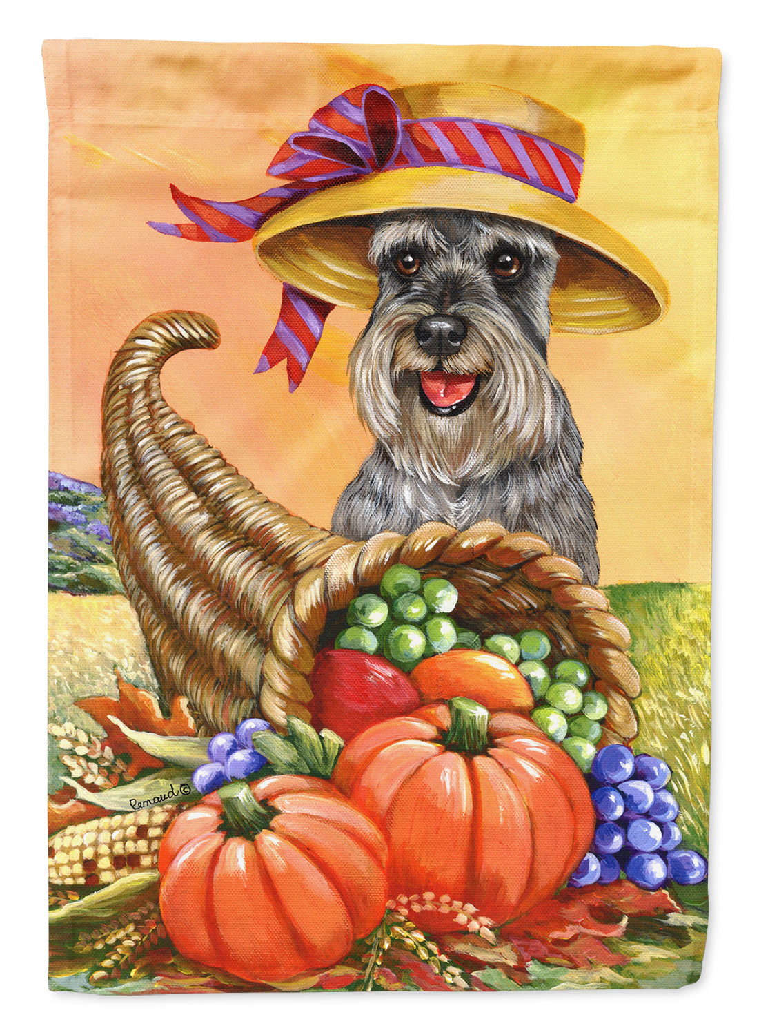 Schnauzer Autumn Flag Canvas House Size PPP3158CHF  the-store.com.