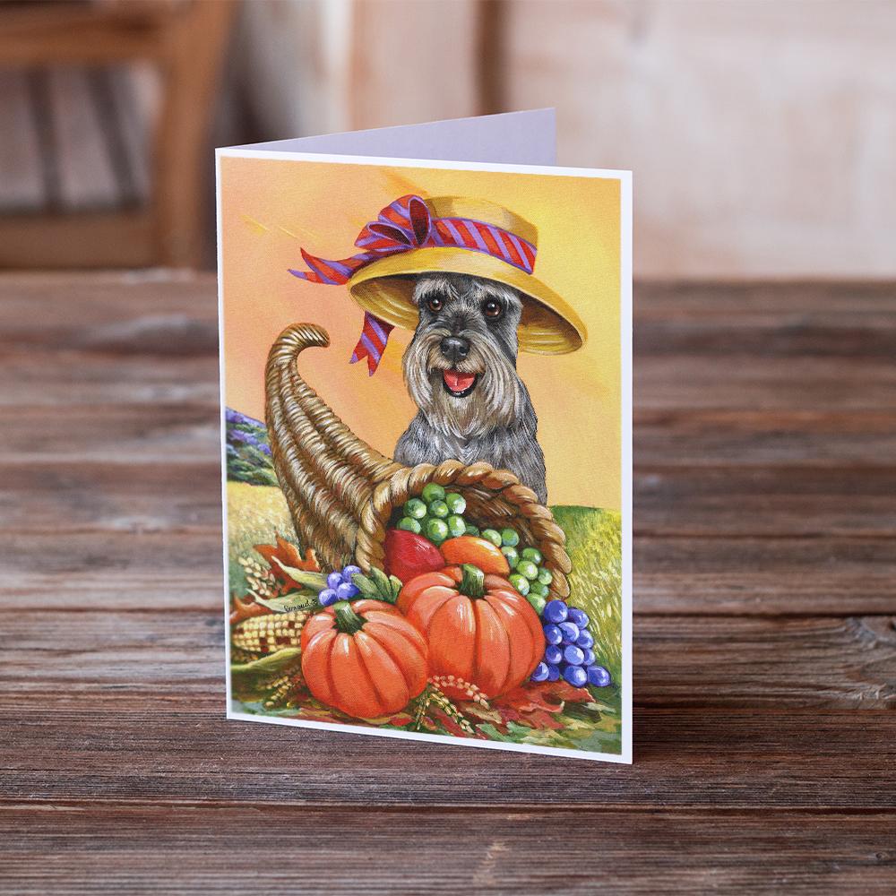 Schnauzer Autumn Greeting Cards and Envelopes Pack of 8 - the-store.com
